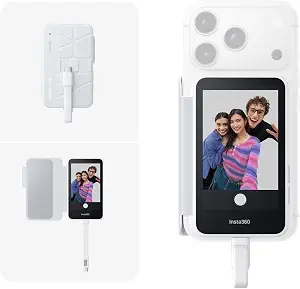 Insta360 Snap Selfie Screen - 4K Magnetic Selfie Monitor Screen for Selfie, Vlogging, Compaitble with iPhone 15/16/17 Pro, Touchscreen Control, Wired Instant Connection