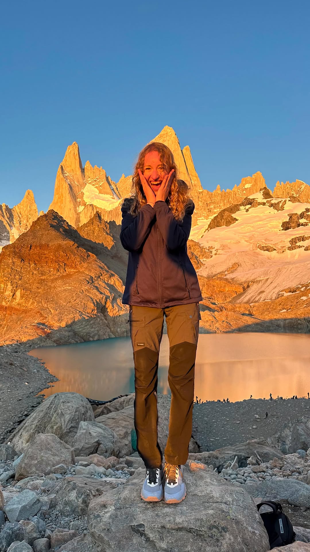 Sarah at Fitz Roy, Patagonia — the trip her friends funded